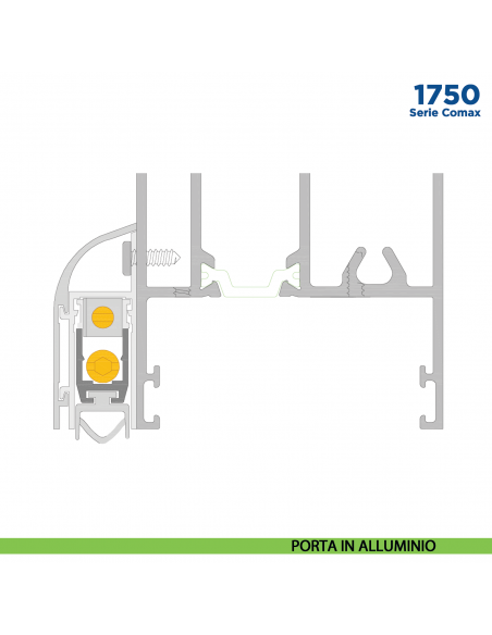 Paraspifferi esterno per porta Comaglio 1750 serie Comax fai da te - applicazione su porta in alluminio
