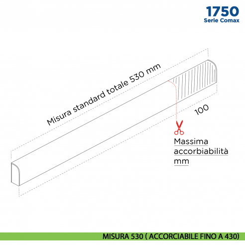 Paraspifferi esterno per porta Comaglio 1750 serie Comax fai da te - misura 530 ( accorciabile fino a 430)