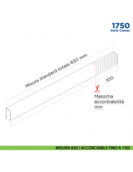 Paraspifferi esterno per porta Comaglio 1750 serie Comax fai da te - misura 830 ( accorciabile fino a 730)