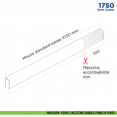 Paraspifferi esterno per porta Comaglio 1750 serie Comax fai da te - misura 1030 ( accorciabile fino a 930)