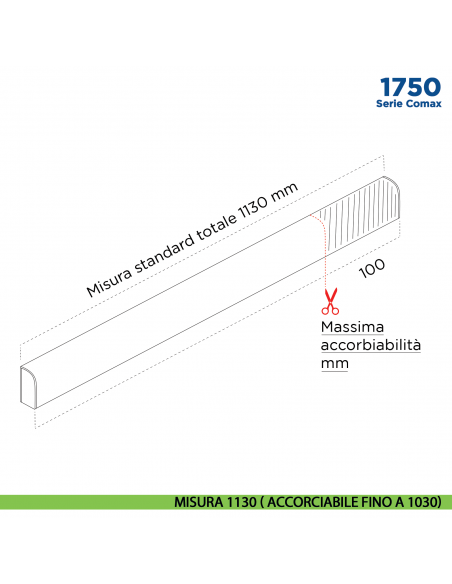 Paraspifferi esterno per porta Comaglio 1750 serie Comax fai da te - misura 1130 ( accorciabile fino a 1030)