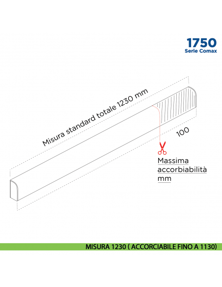 Paraspifferi esterno per porta Comaglio 1750 serie Comax fai da te - misura 1230 ( accorciabile fino a 1130)