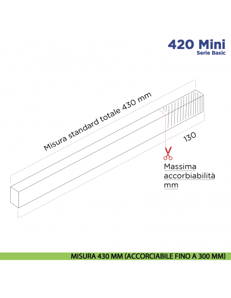 Paraspifferi per porta Comaglio 420 Mini serie Basic - misura 430 mm ( accorciabile fino a 300 mm)