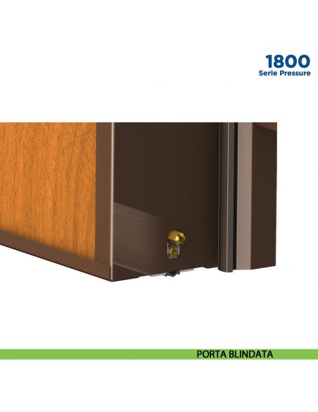 Paraspifferi per porta Comaglio 1800 serie Pressure con alette laterali - applicazione su porta blindata