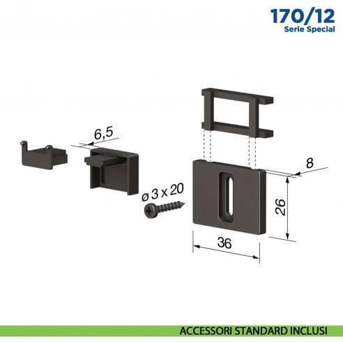 Paraspifferi per porta Comaglio 170 12 serie Special - accessori standard inclusi