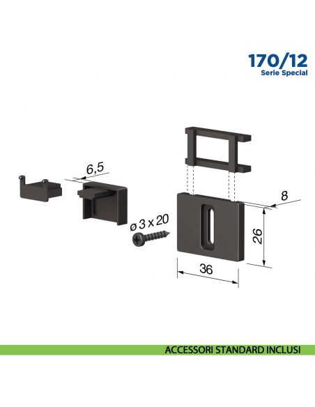 Paraspifferi per porta Comaglio 170 12 serie Special - accessori standard inclusi