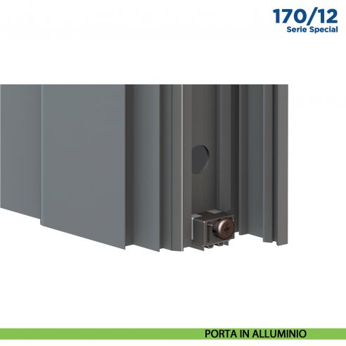 Paraspifferi per porta Comaglio 170 12 serie Special - applicazione su porta in alluminio