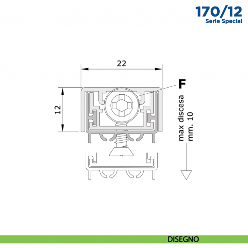 Paraspifferi per porta Comaglio 170 12 serie Special - disegno