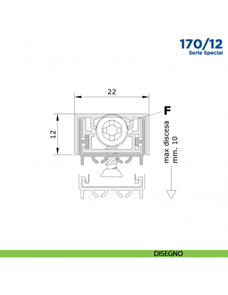 Paraspifferi per porta Comaglio 170 12 serie Special - disegno
