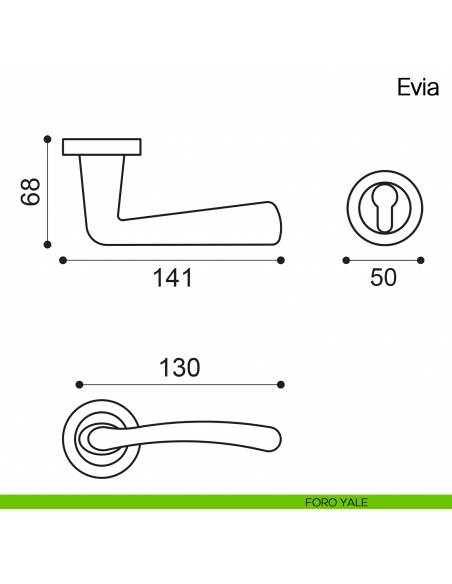 Maniglia per porta Evia Manital foto yale