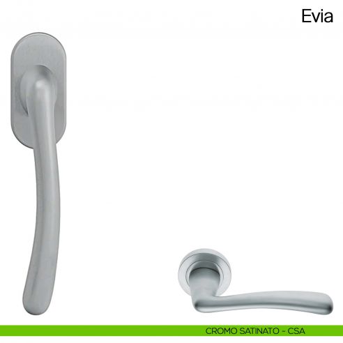 Maniglia martellina DK per finestra Evia Manital cromato satinato