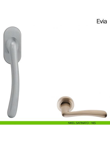 Maniglia martellina DK per finestra Evia Manital nikel satinato