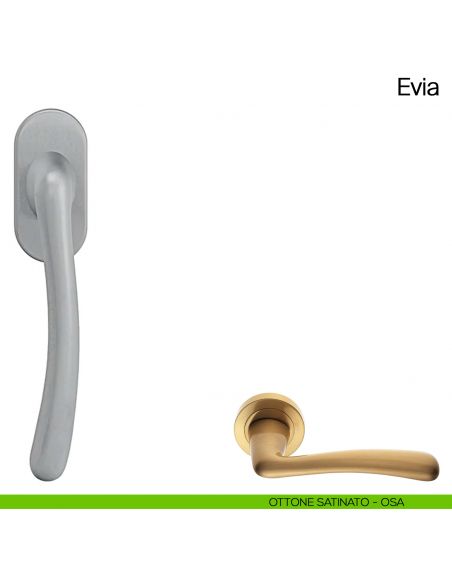 Maniglia martellina DK per finestra Evia Manital ottone satinato