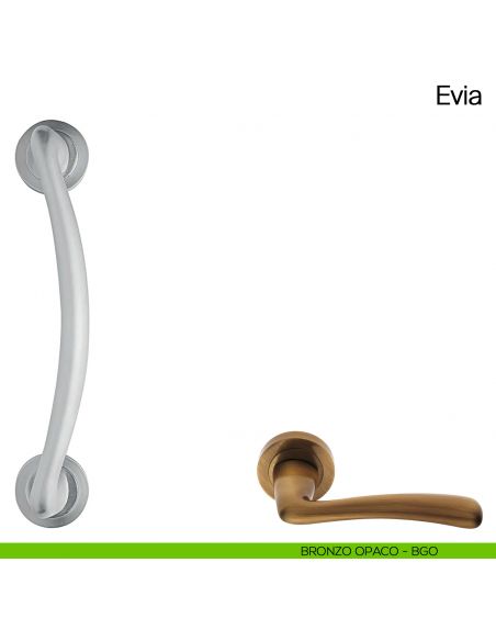 Maniglione per porta Evia Manital con rosette bronzato