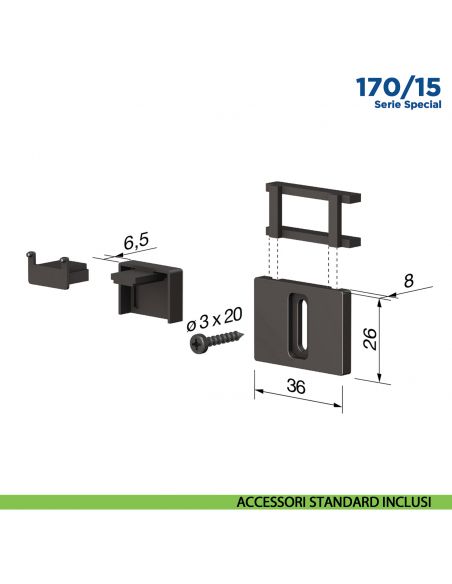 Paraspifferi per porta Comaglio 170 15 serie Special - accessori standard inclusi