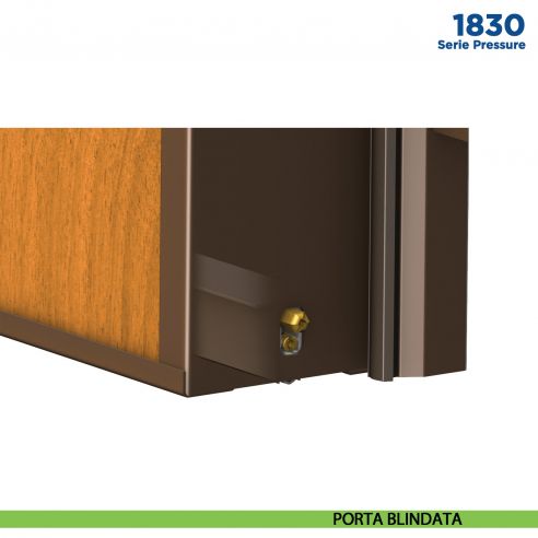 Paraspifferi per porta Comaglio 1830 serie Pressure con alette laterali - applicazione su porta blindata