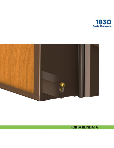 Paraspifferi per porta Comaglio 1830 serie Pressure con alette laterali - applicazione su porta blindata