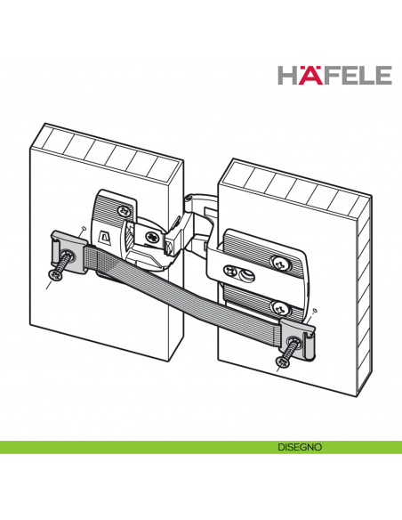 Limitatore d'angolo d'apertura 120° per cerniera Hafele Aximat 300 - disegno