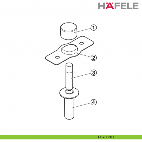 Fermaporta magnetico invisibile a pavimento Hafele - disegno
