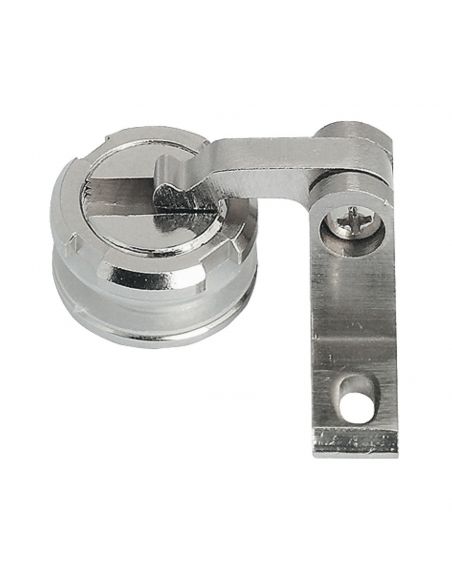 Cerniera per ante in cristallo Hafele Claronda rotonda angolo d'apertura 105° montaggio a filo