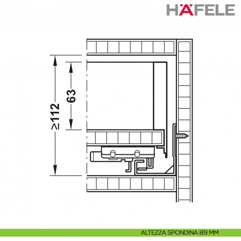 Disegno altezza spondina