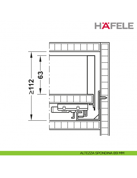 Disegno altezza spondina