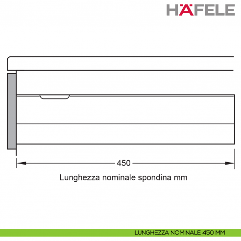 Disegno lunghezza nominale 450 mm