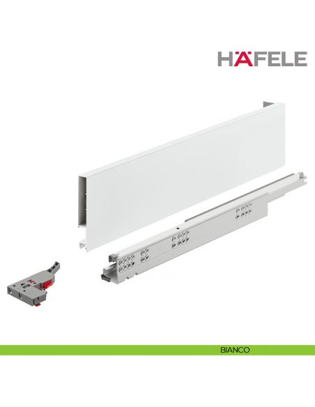 Kit cassetto ammortizzato Hafele Matrix Box Slim A portata 30 kg altezza spondina 89 mm uscita totale Syncro 3D -  bianco