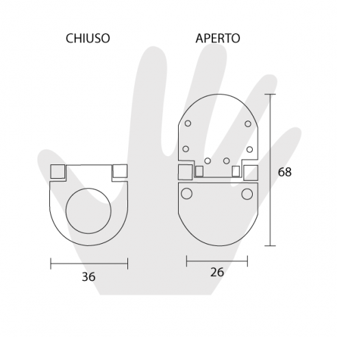 Maniglia per mobile Estamp 3262 disegno
