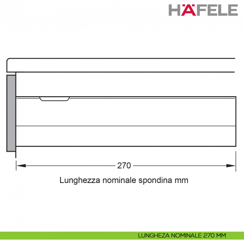 Disegno lunghezza nominale 270 mm