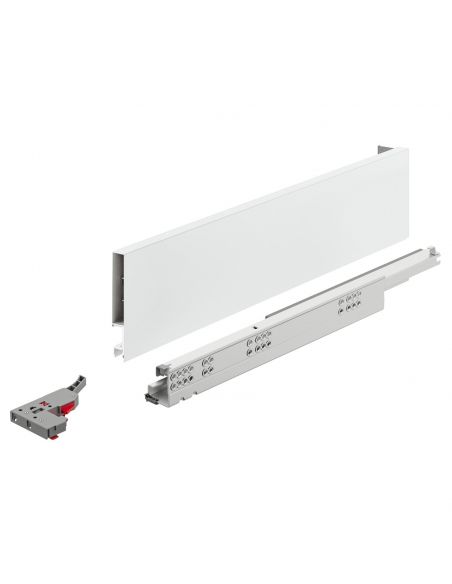 Kit cassetto Push To Open Hafele Matrix Box Slim A portata 30 kg altezza spondina 89 mm uscita totale Syncro 3D