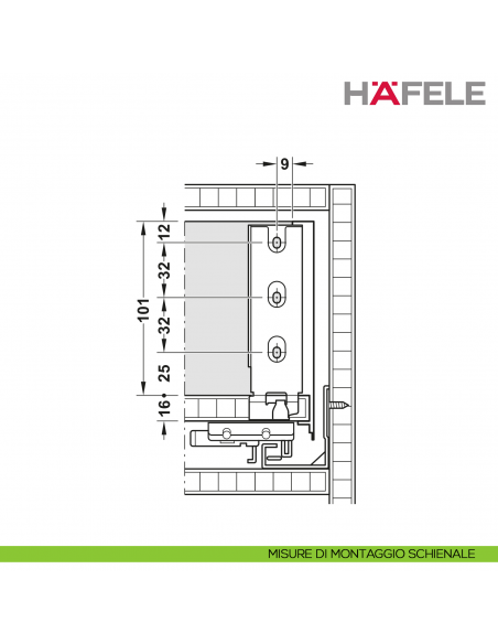 Disegno misure di montaggio schienale