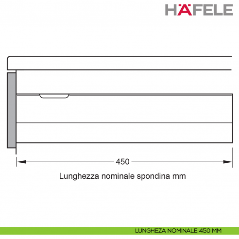 Disegno lunghezza nominale 450 mm