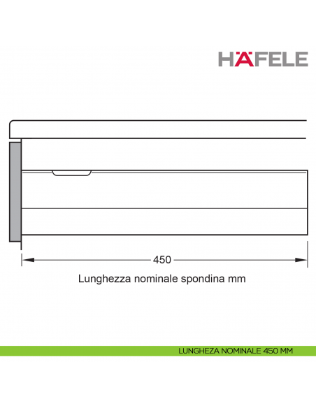 Disegno lunghezza nominale 450 mm