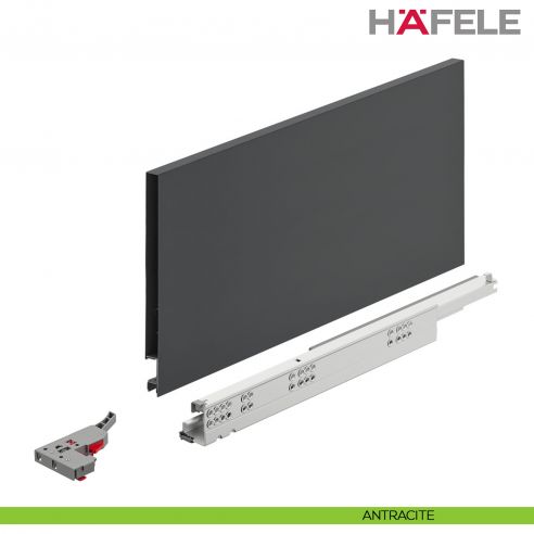 Kit cassetto ammortizzato Hafele Matrix Box Slim A portata 30 kg altezza spondina 175 mm uscita totale Syncro 3D - antracite