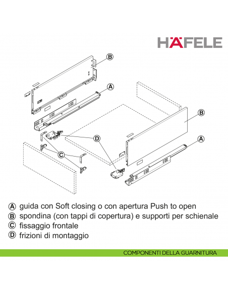 Disegno componenti della guarnitura