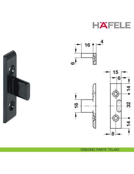 Giunto da infilare Hafele Keku EH completo di parte pannello e parte telaio