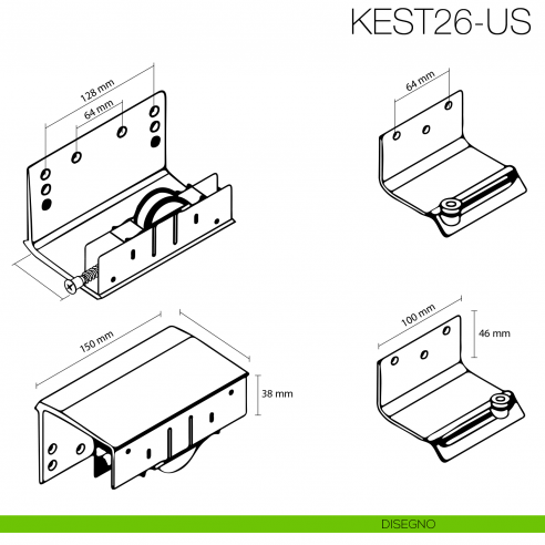 Kit anta esterna Gap Italia Usual spessore 26 mm per armadi e scorrevoli sovrapposti - disegno