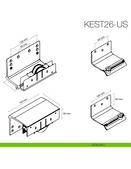 Kit anta esterna Gap Italia Usual spessore 26 mm per armadi e scorrevoli sovrapposti - disegno