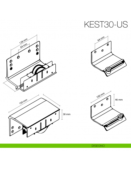 Kit anta esterna Gap Italia Usual spessore 30 mm per armadi e scorrevoli sovrapposti - disegno