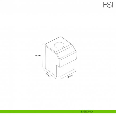 Fermo inferiore fisso Gap Italia FSI per kit ante scorrevoli - disegno