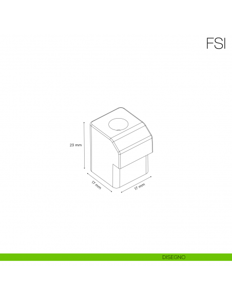 Fermo inferiore fisso Gap Italia FSI per kit ante scorrevoli - disegno