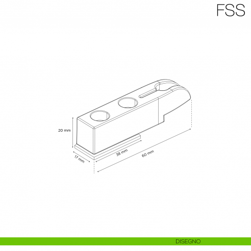 Fermo superiore fisso Gap Italia FSS per kit ante scorrevoli - disegno