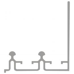 Binario superiore in alluminio con schiena Gap Italia IN10 per ante scorrevoli