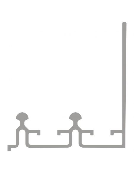 Binario superiore in alluminio con schiena Gap Italia IN10 per ante scorrevoli