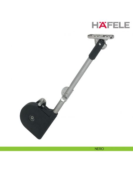 Supporto per anta a ribalta in legno verso l'alto Hafele con snodo angolo di apertura 90° - nero