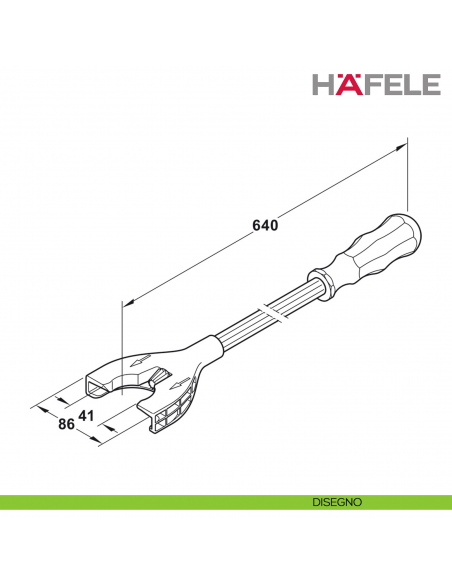 Chiave di regolazione Hafele Axilo 78 Light Tool - disegno