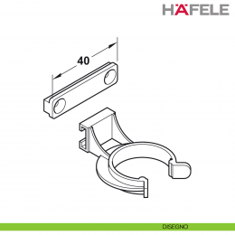 Clip per frontale zoccolo per sistema Hafele Axilo 78 2