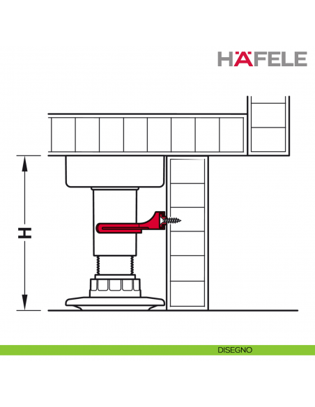 Clip per frontale zoccolo per sistema Hafele Axilo 78 - disegno