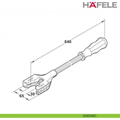 Chiave di regolazione Hafele Axilo 48 Light Tool - disegno